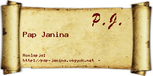 Pap Janina névjegykártya