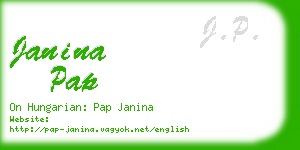 janina pap business card